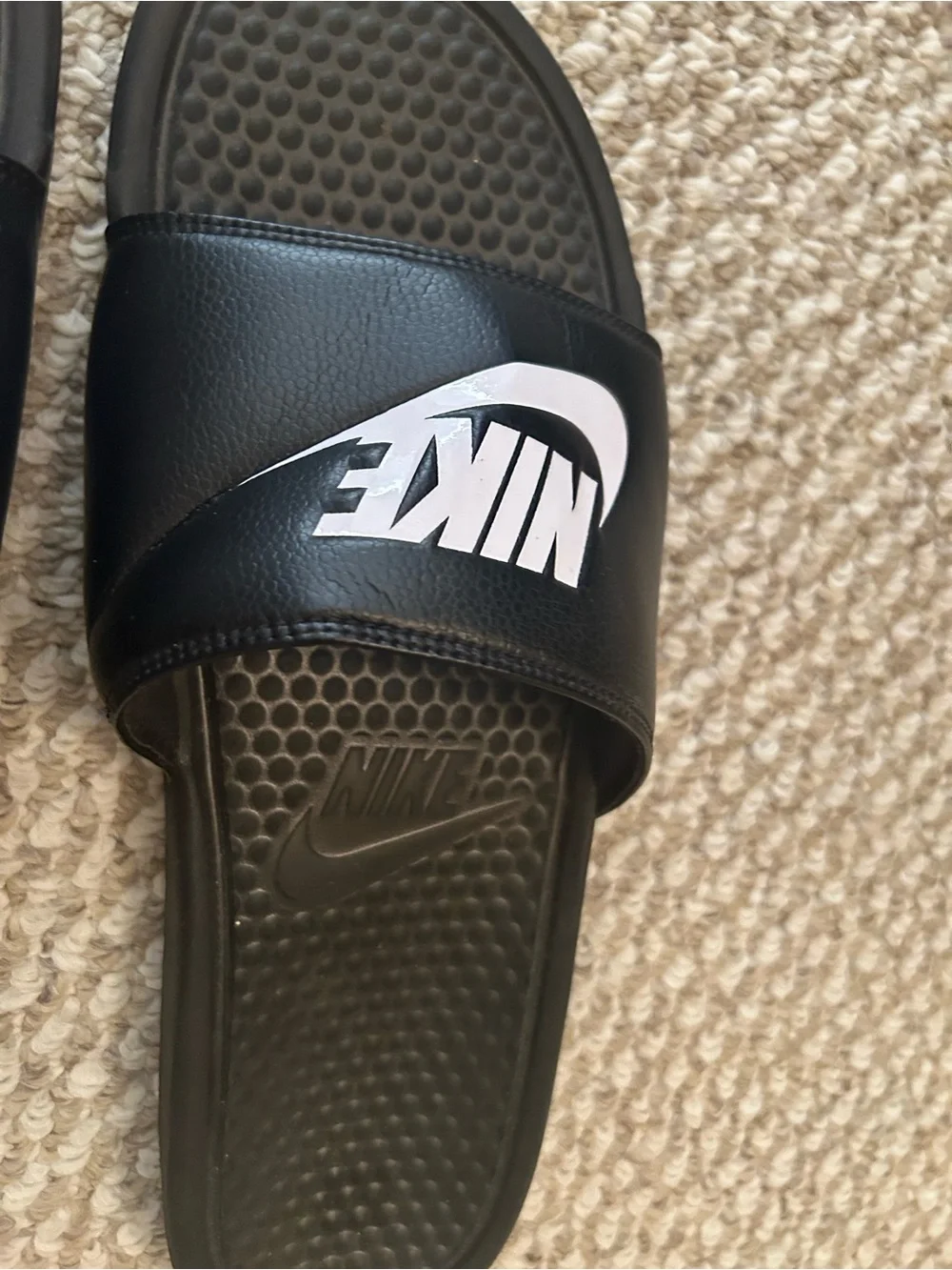 NWT Nike Black & White Benassi Slide Sandals
